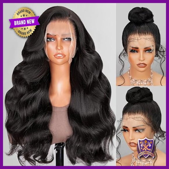 28 Inch Body Wave Human Hair Wig 360 Lace Front Glueless Pre Plucked main image 5
